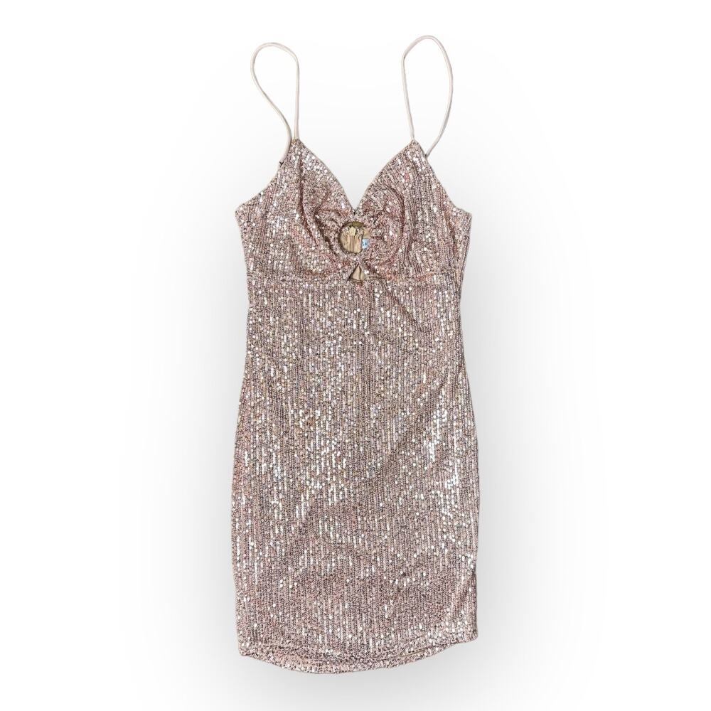 Revolve Saints + Secrets Rose Gold Sequined Mini Dress Size S
